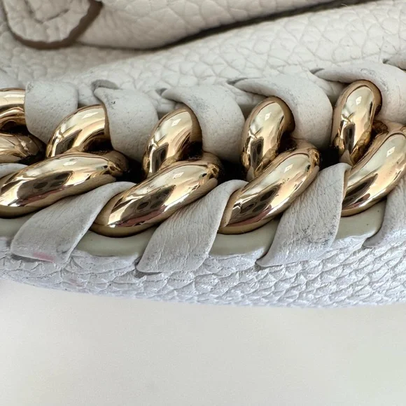 Coach Soft White Pebble Leather Crossbody with Gold Chain Trim. NWOT Medium SZ - Picture 11 of 16